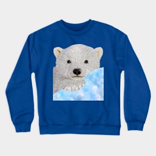 Cute Animal White Baby Polar Bear Xmas Christmas Pretty gift Crewneck Sweatshirt